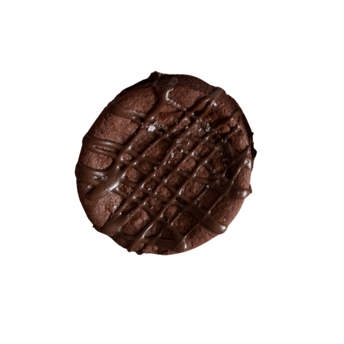 Flavors and Collections A thick, rich, gluten-free chocolate mocha cookie topped with a glossy chocolate drizzle and a light sprinkle of sea salt.