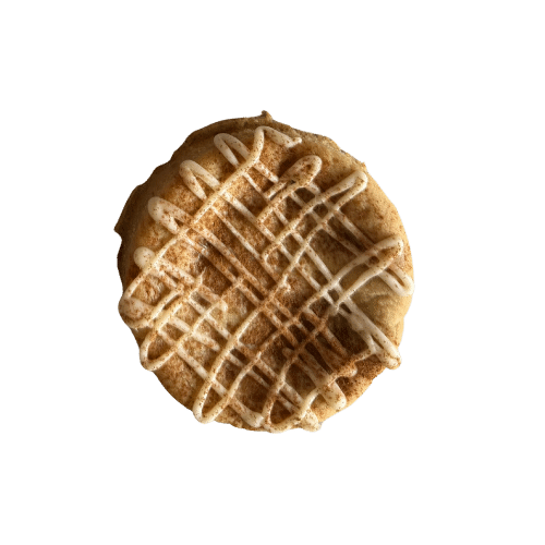 Flavors and Collections A golden-brown, gluten-free cookie topped with a drizzle of vanilla glaze and a light sprinkle of cinnamon sugar, from the Coffee House Collection